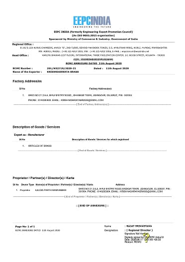 Registration Certificate